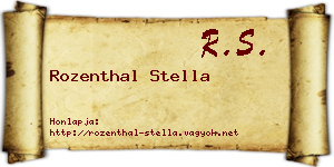 Rozenthal Stella névjegykártya
